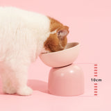 Mangeoire surélevée pour chat - Mangeoire en céramique - Rose