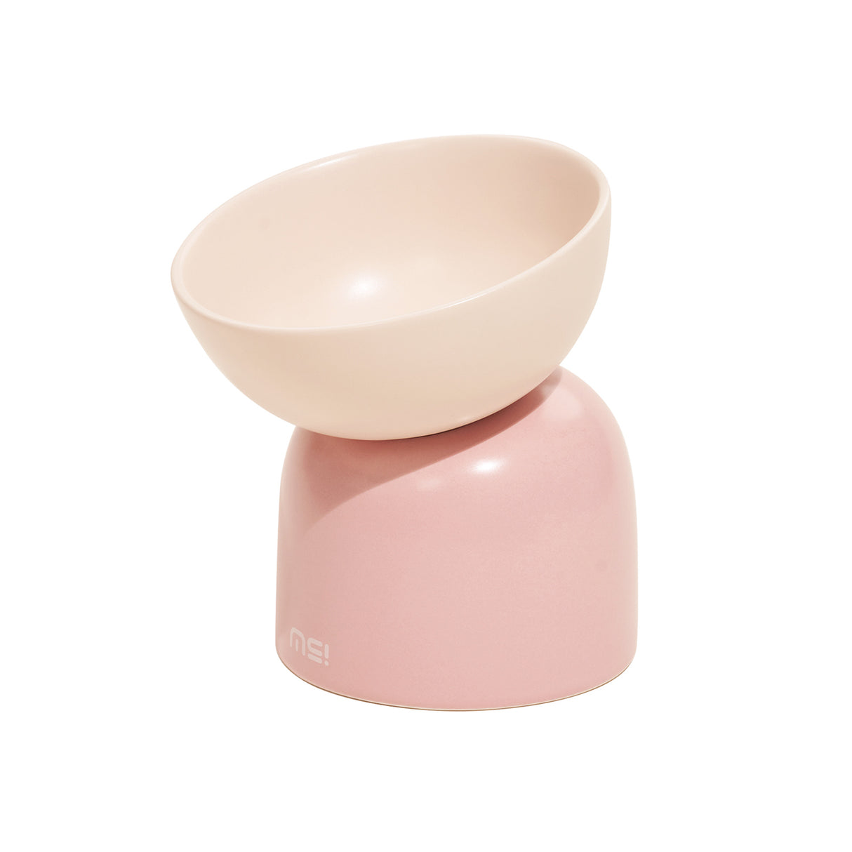 Mangeoire surélevée pour chat - Mangeoire en céramique - Rose