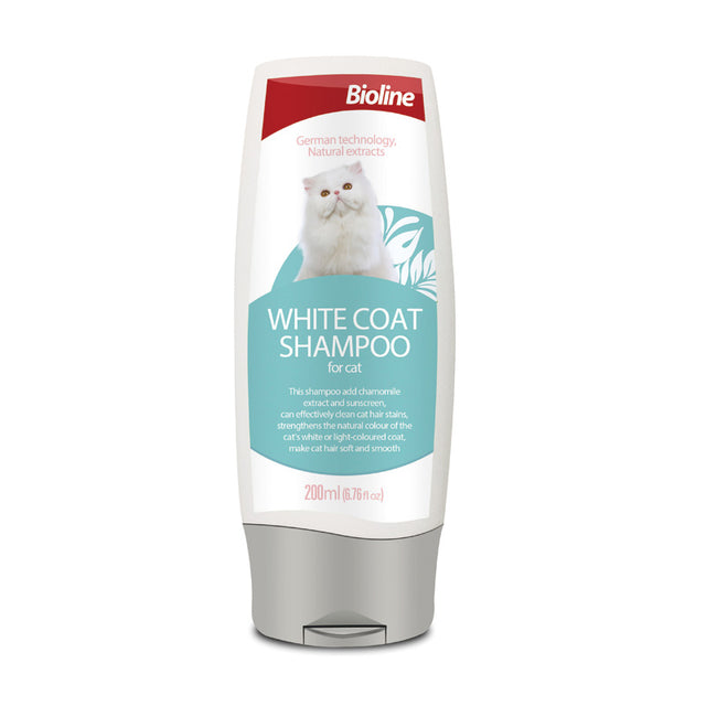 Kattenshampoo voor Witte vacht shampoo katten - met kamille en zonnebrandcrème - 200ml