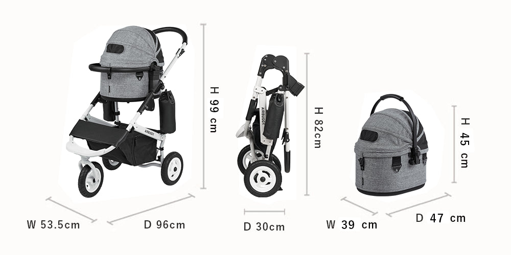 AirBuggy Dome 3 Regular Earth Grey – Poussette pour chien confortable et élégante