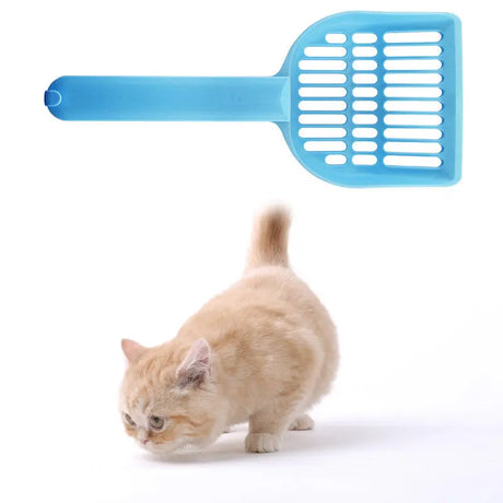Kattenbakschep - blauw - schep voor kattenbak - extra stevig - SpirePets