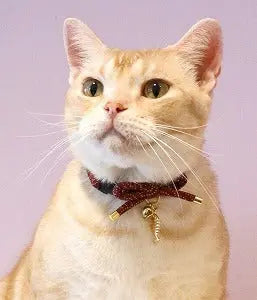 Necoichi cat collar Red with Fish charm Adjustable from 20 to 35cm