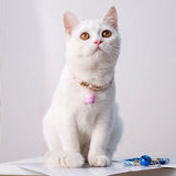 Halsband katten roze met bel - japans - verstelbaar in lengte - 29 tot 36 cm - kattehalsband - halsbandje - SpirePets