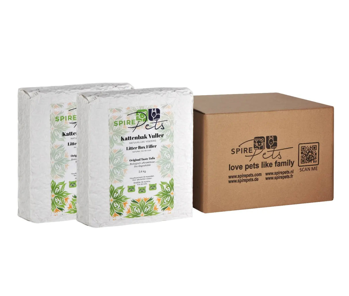 Tofu kattenbakvulling - milieuvriendelijk - biologisch afbreekbaar en geur verdrijvend - 6 liter - 2.4 KG - SpirePets